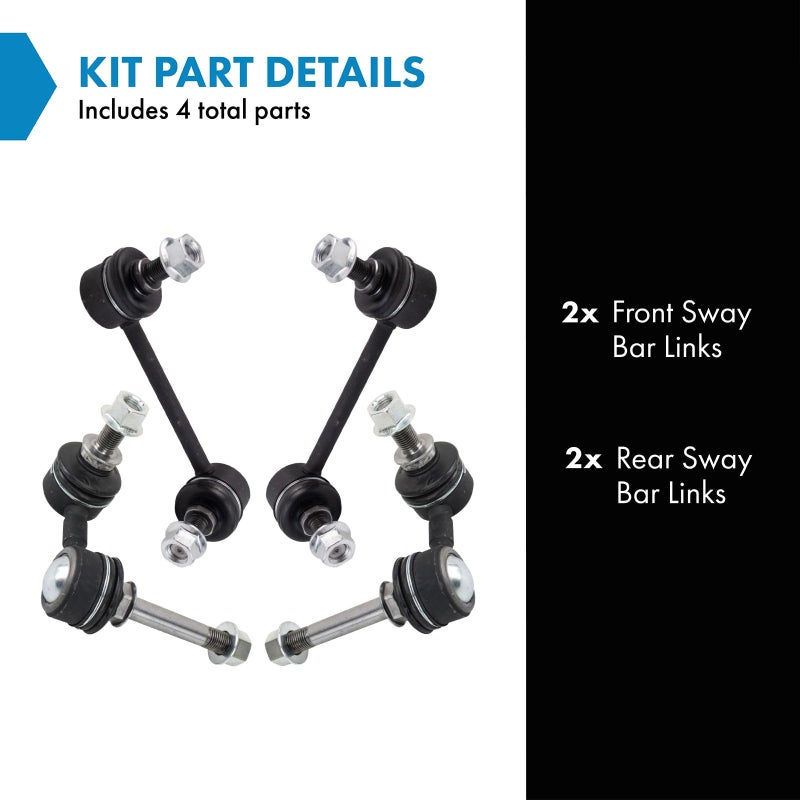 TRQ Front & Rear Sway Bar Stabilizer Link Set Compatible with 2009-2012 INFINITI FX35 2013 FX37 2009-2013 FX50 2014-2017 QX70 - Image 2
